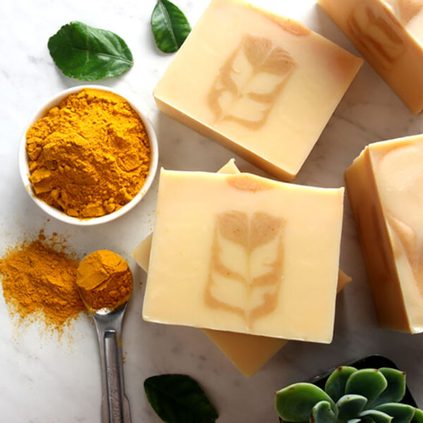 Organic handmade turmeric bar soap bulk