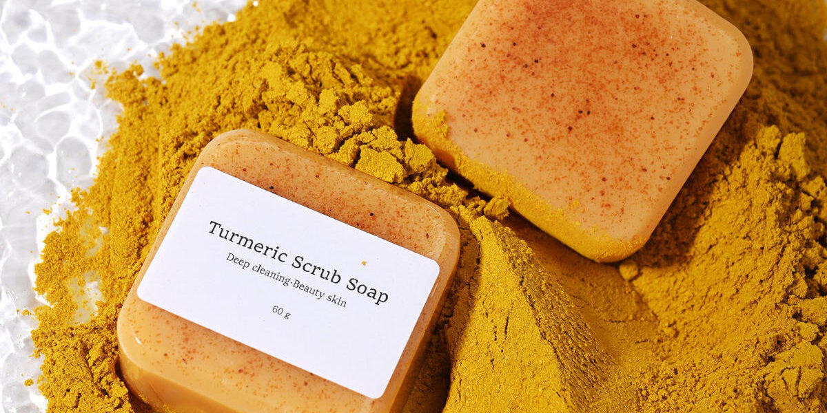 Custom turmeric bar soap for skin brightening