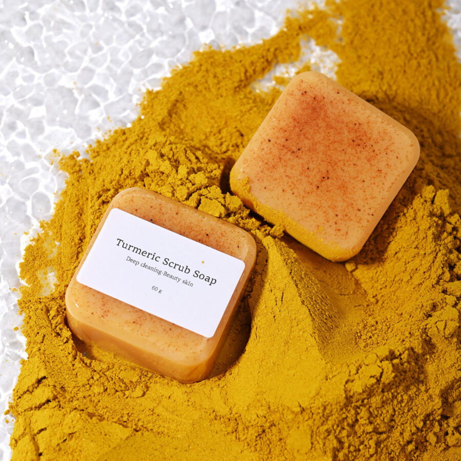 Custom turmeric bar soap for skin brightening