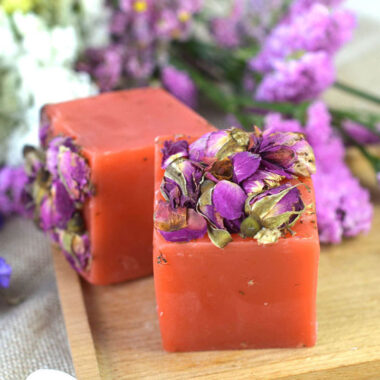 Handmade organic floral bar soap wholesale with petals