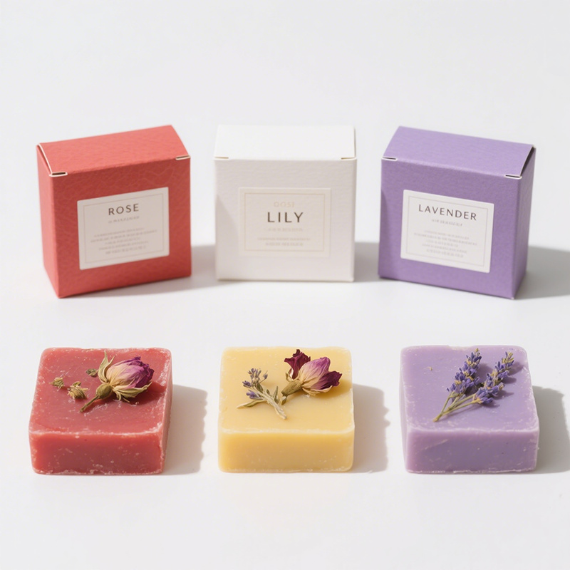 Handmade organic floral bar soap wholesale with petals