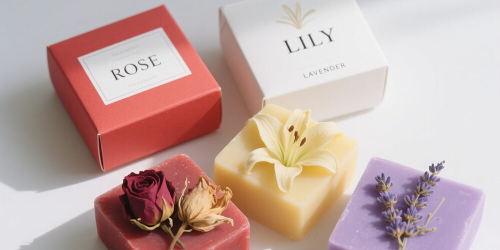 Handmade organic floral bar soap wholesale with petals