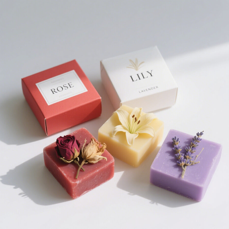 Handmade organic floral bar soap wholesale with petals