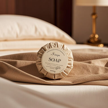 Travel size hotel soap for guest amenities