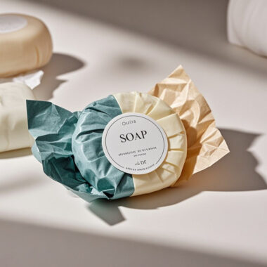 Travel size hotel soap for guest amenities
