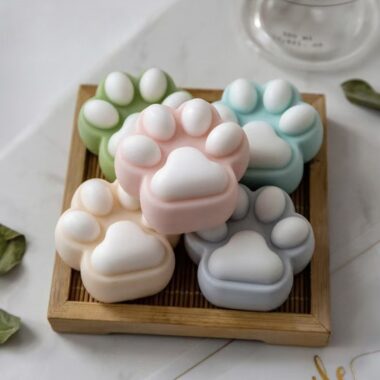 Creative handmade cat paw facial bar soap for skincare brands