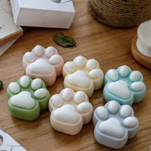 Creative handmade cat paw facial bar soap for skincare brands