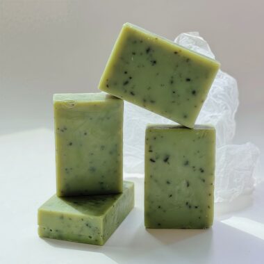 Green deep cleansing natural soap for face and body