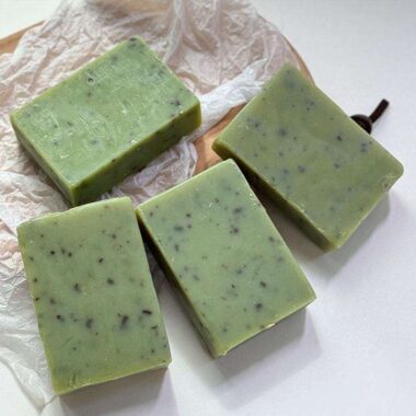 Green deep cleansing natural soap for face and body