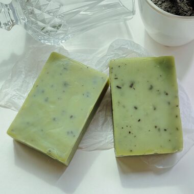 Green deep cleansing natural soap for face and body