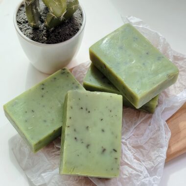 Green deep cleansing natural soap for face and body