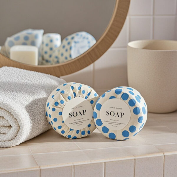 Scented hotel soap for guest rooms and bathrooms