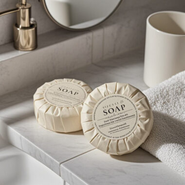 Scented hotel soap for guest rooms and bathrooms