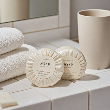 Scented hotel soap for guest rooms and bathrooms