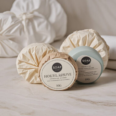 Scented hotel soap for guest rooms and bathrooms