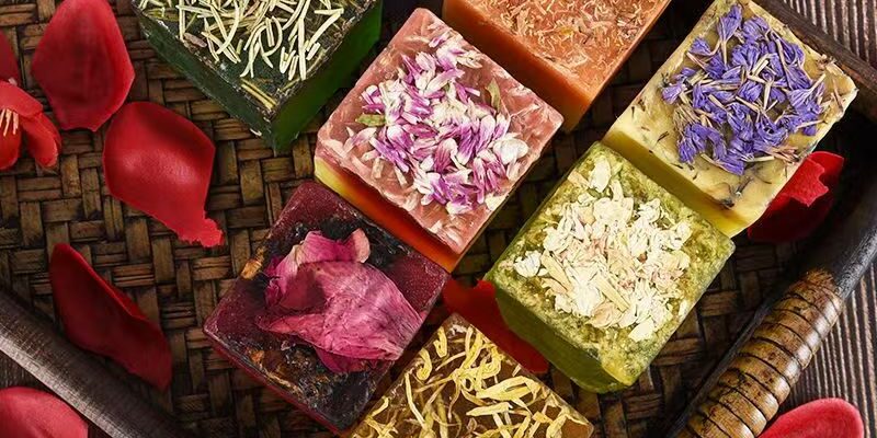 Natural floral handmade bar soap for oil control and skincare