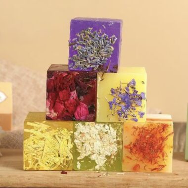 Natural floral handmade bar soap for oil control and skincare