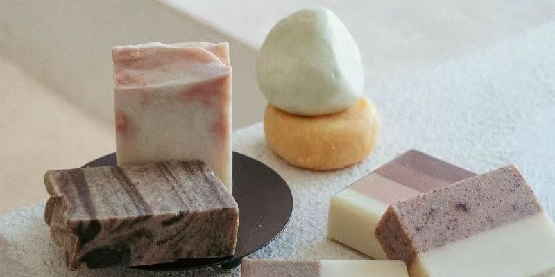 Handmade facial and bath cleansing bar soap for skincare